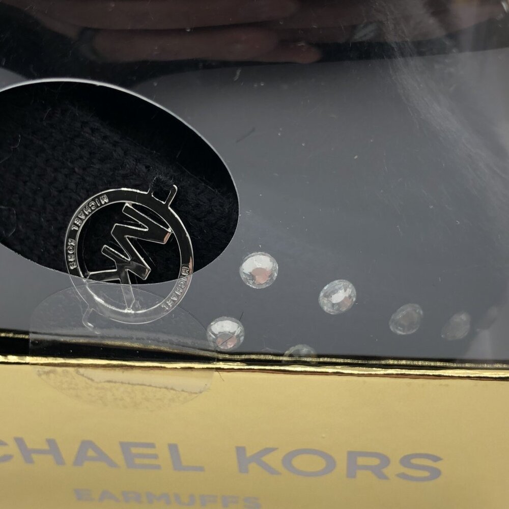 Michael Kors Ear Muffs Faux Fur Size O/S Blk With Diamond  Color Studs-CS6 - Picture 2 of 2